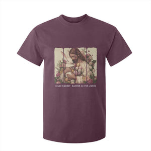 Silly Rabbit Easter Is For Jesus T Shirt For Kid Christian Jeusus Floral Easter TS14 Maroon Print Your Wear