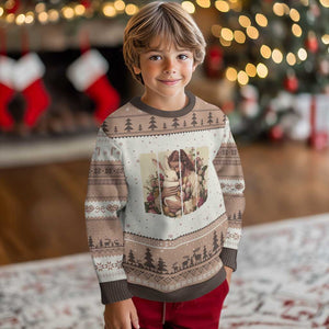 Silly Rabbit Easter Is For Jesus Ugly Christmas Sweater Christian Jeusus Floral Easter TS14 Mocha Mousse Print Your Wear