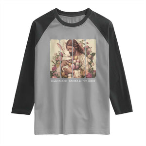 Silly Rabbit Easter Is For Jesus Raglan Shirt Christian Jeusus Floral Easter TS14 Sport Gray Black Print Your Wear