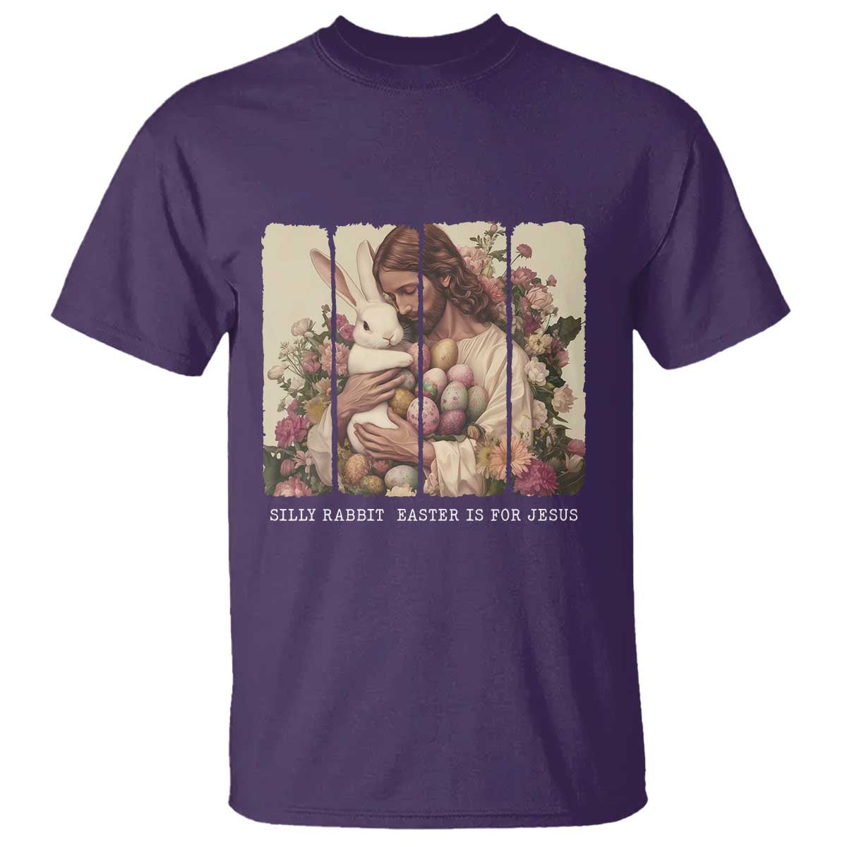 Silly Rabbit Easter Is For Jesus T Shirt Christian Jeusus Floral Easter TS14 Purple Print Your Wear