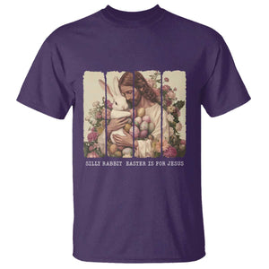 Silly Rabbit Easter Is For Jesus T Shirt Christian Jeusus Floral Easter TS14 Purple Print Your Wear