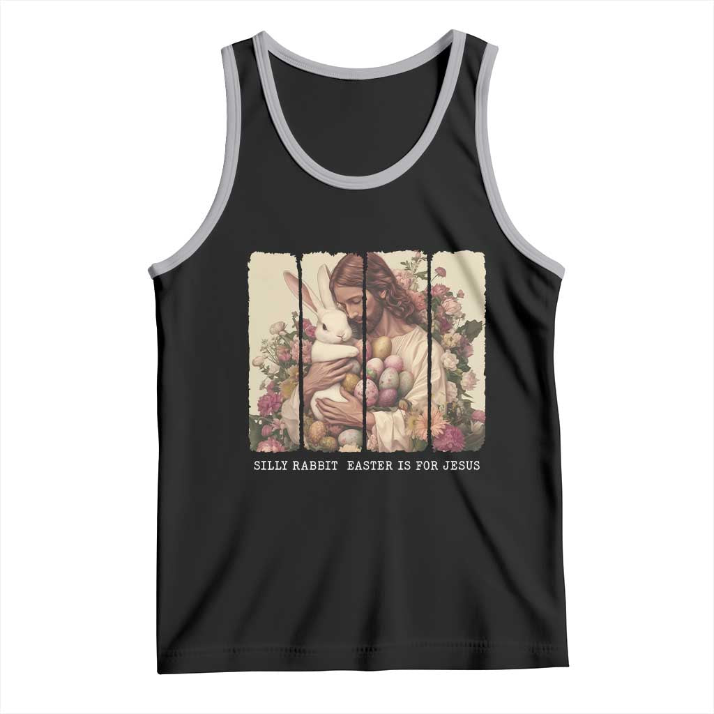 Silly Rabbit Easter Is For Jesus Tank Top Christian Jeusus Floral Easter TS14 Black Athletic Heather Print Your Wear