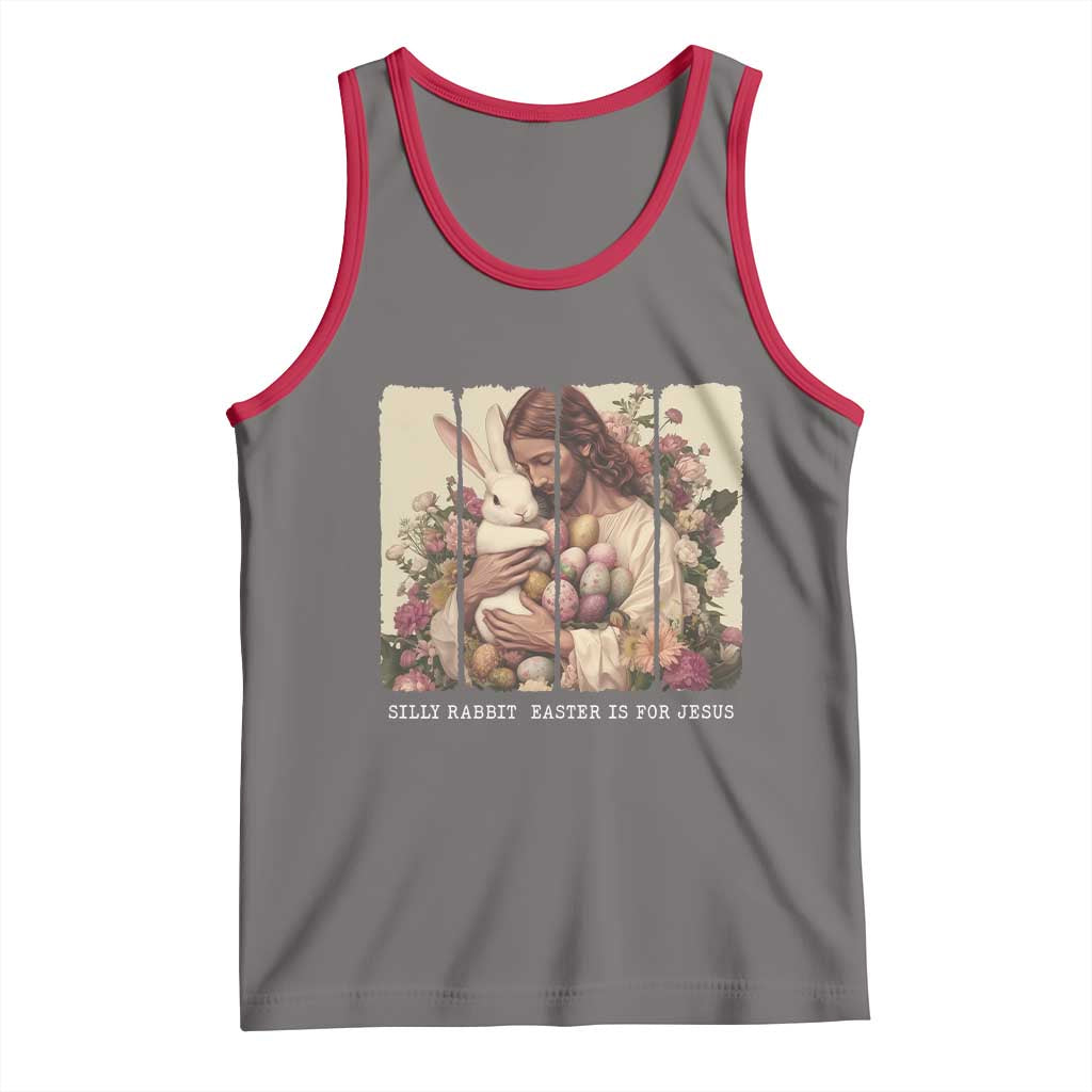 Silly Rabbit Easter Is For Jesus Tank Top Christian Jeusus Floral Easter TS14 Deep Heather Red Print Your Wear