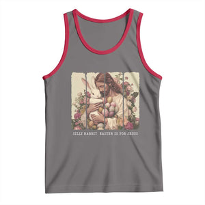Silly Rabbit Easter Is For Jesus Tank Top Christian Jeusus Floral Easter TS14 Deep Heather Red Print Your Wear