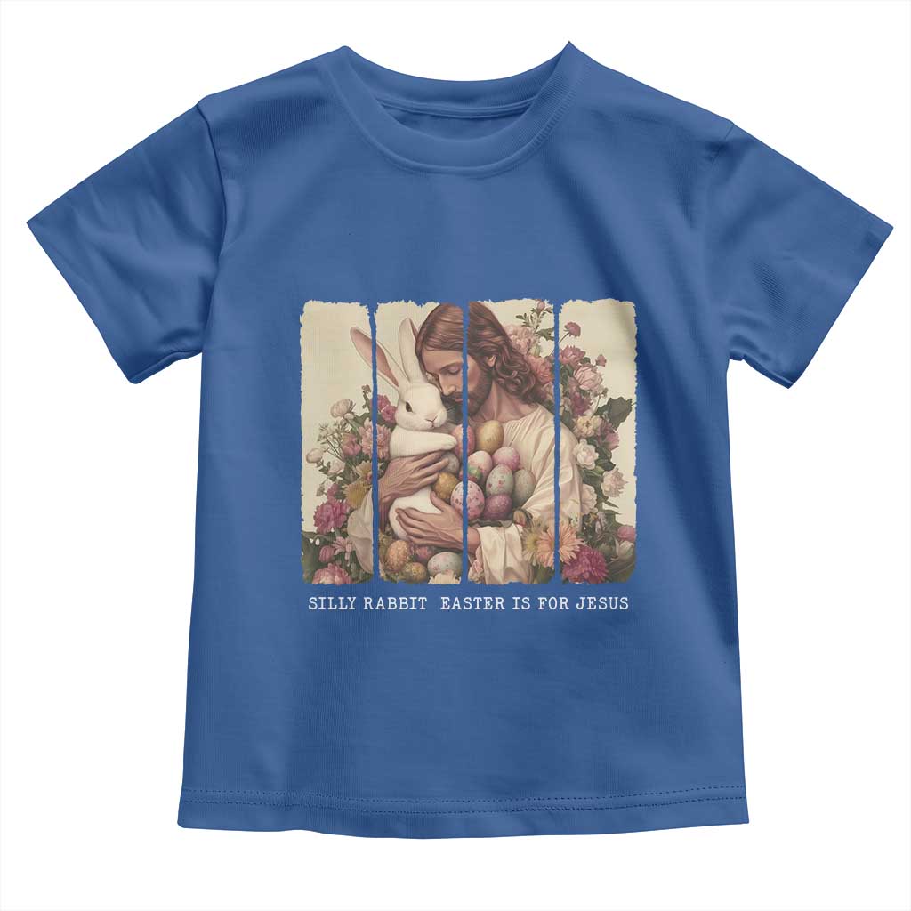 Silly Rabbit Easter Is For Jesus Toddler T Shirt Christian Jeusus Floral Easter TS14 Royal Blue Print Your Wear