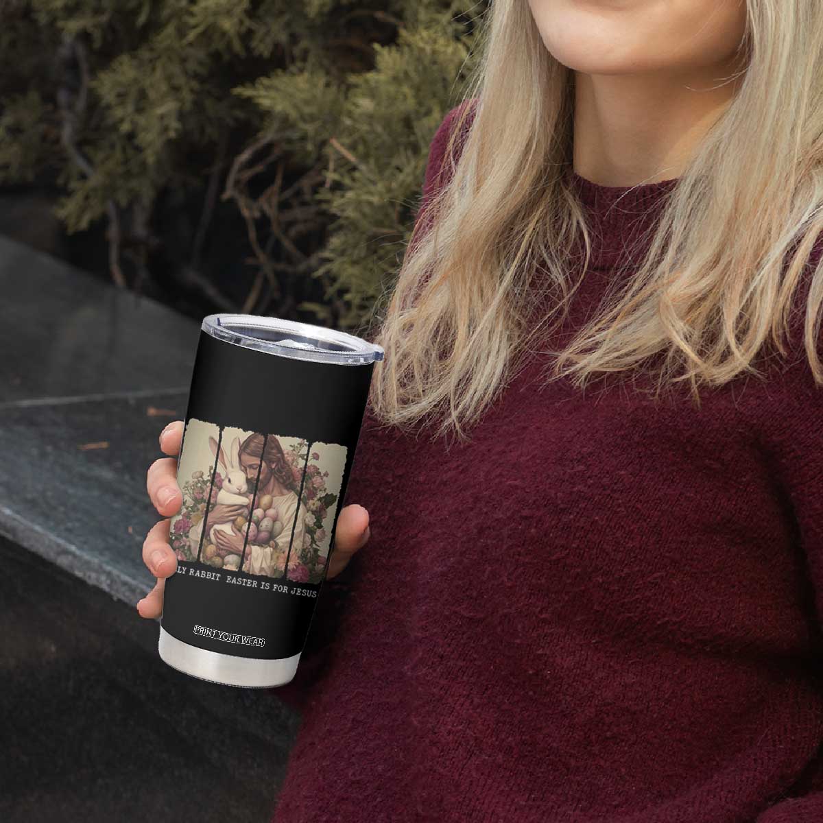 Silly Rabbit Easter Is For Jesus Tumbler Cup Christian Jeusus Floral Easter TS14 Print Your Wear