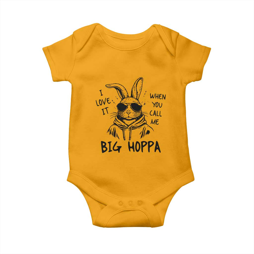 I Love It When You Call Me Big Hoppa Baby Onesie Funny Easter Bunny Kids TS14 Gold Print Your Wear