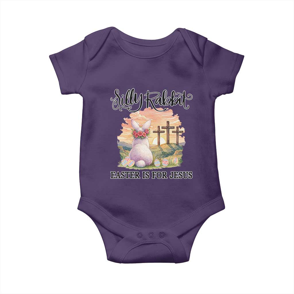 Silly Rabbit Easter Is For Jesus Baby Onesie Christian Easter TS14 Purple Print Your Wear