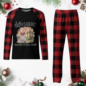 Silly Rabbit Easter Is For Jesus Plaid Pajama Set Christian Easter TS14 Buffalo Plaid Print Your Wear