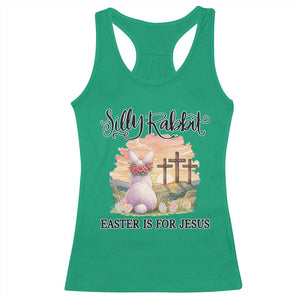 Silly Rabbit Easter Is For Jesus Racerback Tank Top Christian Easter TS14 Irish Green Print Your Wear