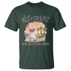 Silly Rabbit Easter Is For Jesus T Shirt Christian Easter TS14 Dark Forest Green Print Your Wear