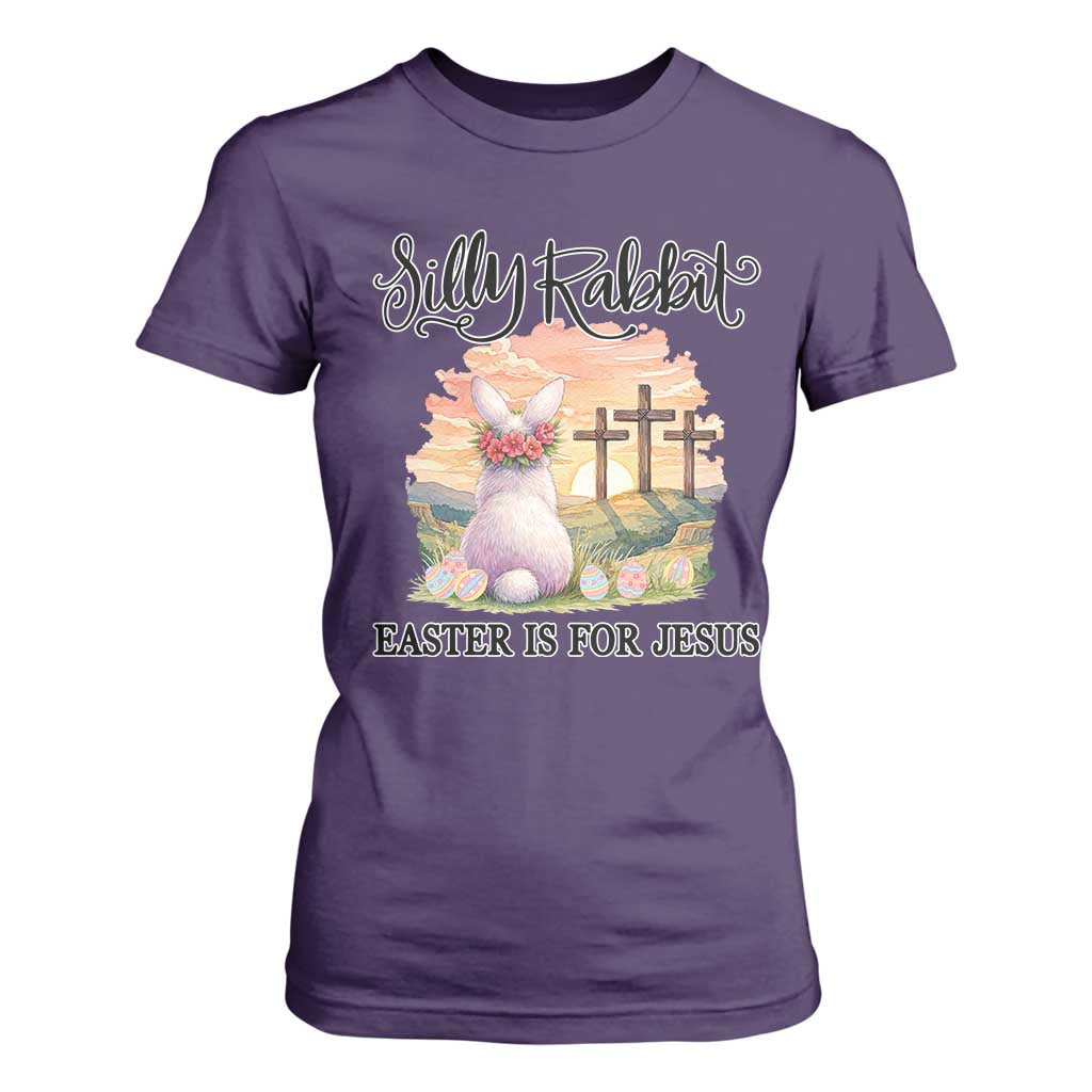 Silly Rabbit Easter Is For Jesus T Shirt For Women Christian Easter TS14 Purple Print Your Wear