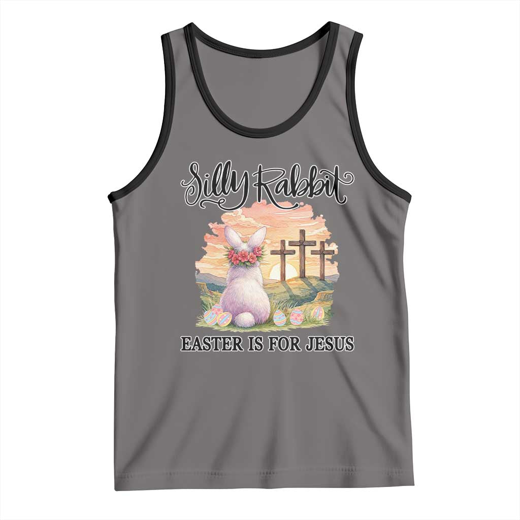 Silly Rabbit Easter Is For Jesus Tank Top Christian Easter TS14 Deep Heather Black Print Your Wear
