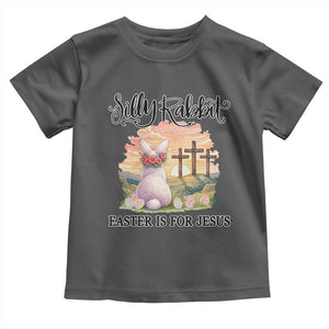 Silly Rabbit Easter Is For Jesus Toddler T Shirt Christian Easter TS14 Dark Heather Print Your Wear