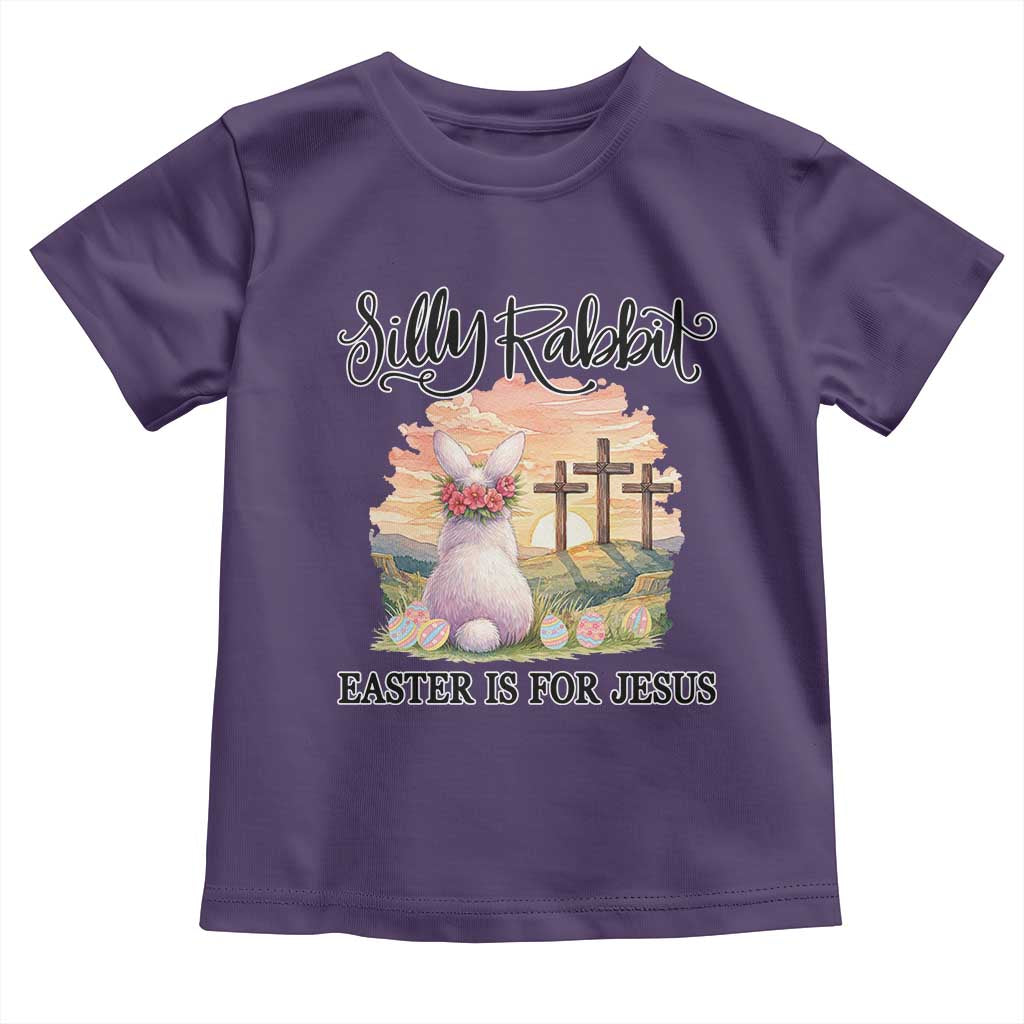 Silly Rabbit Easter Is For Jesus Toddler T Shirt Christian Easter TS14 Purple Print Your Wear