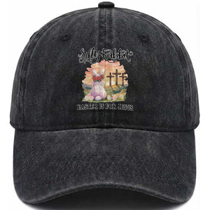 Silly Rabbit Easter Is For Jesus Washed Cotton Baseball Cap Christian Easter TS14 Washed Cap Universal Fit Black Print Your Wear