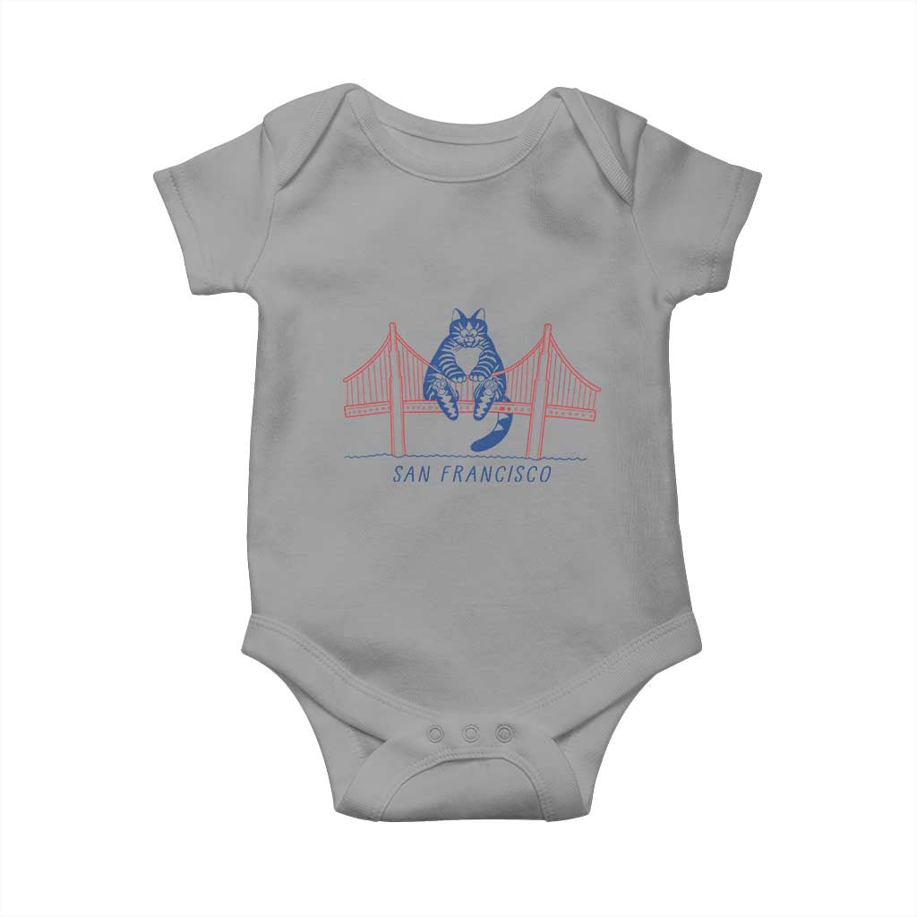 Funny Cat San Francisco Golden Gate Baby Onesie TS14 Sport Gray Print Your Wear