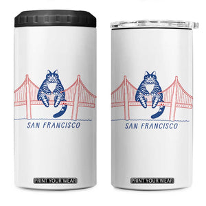 Funny Cat San Francisco Golden Gate 4 in 1 Can Cooler Tumbler TS14 One Size: 16 oz White Print Your Wear
