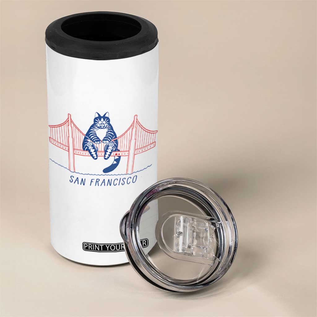 Funny Cat San Francisco Golden Gate 4 in 1 Can Cooler Tumbler TS14 Print Your Wear