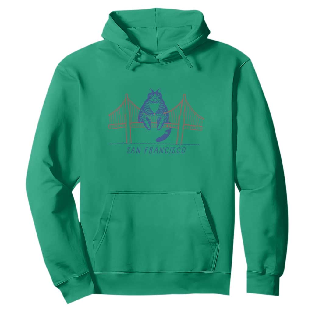 Funny Cat San Francisco Golden Gate Hoodie TS14 Irish Green Print Your Wear