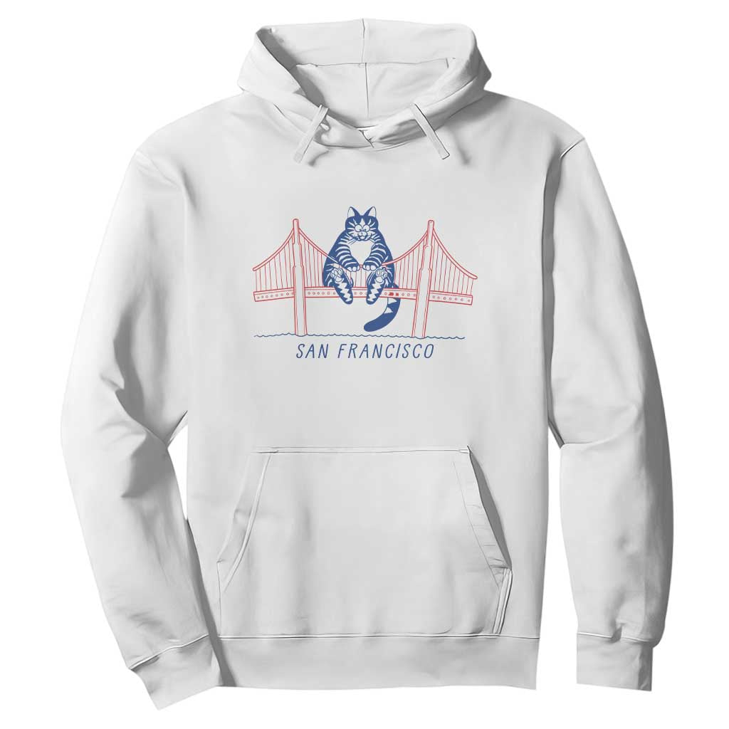 Funny Cat San Francisco Golden Gate Hoodie TS14 White Print Your Wear