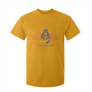 Funny Cat San Francisco Golden Gate T Shirt For Kid TS14 Gold Print Your Wear
