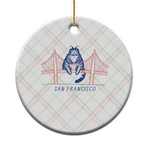 Funny Cat San Francisco Golden Gate Ceramic Ornament TS14 1pc Christmas Plaid Print Your Wear