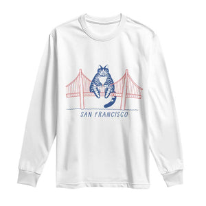 Funny Cat San Francisco Golden Gate Long Sleeve Shirt TS14 White Print Your Wear