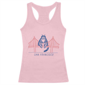 Funny Cat San Francisco Golden Gate Racerback Tank Top TS14 Light Pink Print Your Wear