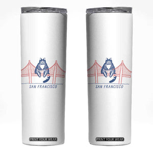 Funny Cat San Francisco Golden Gate Skinny Tumbler TS14 White Print Your Wear