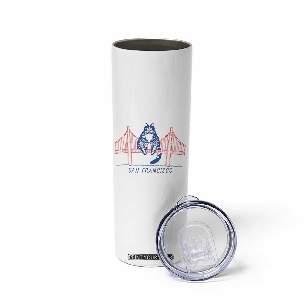 Funny Cat San Francisco Golden Gate Skinny Tumbler TS14 Print Your Wear
