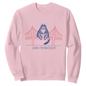 Funny Cat San Francisco Golden Gate Sweatshirt TS14 Light Pink Print Your Wear
