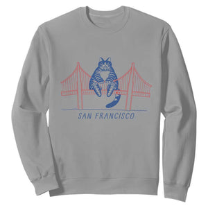 Funny Cat San Francisco Golden Gate Sweatshirt TS14 Sport Gray Print Your Wear