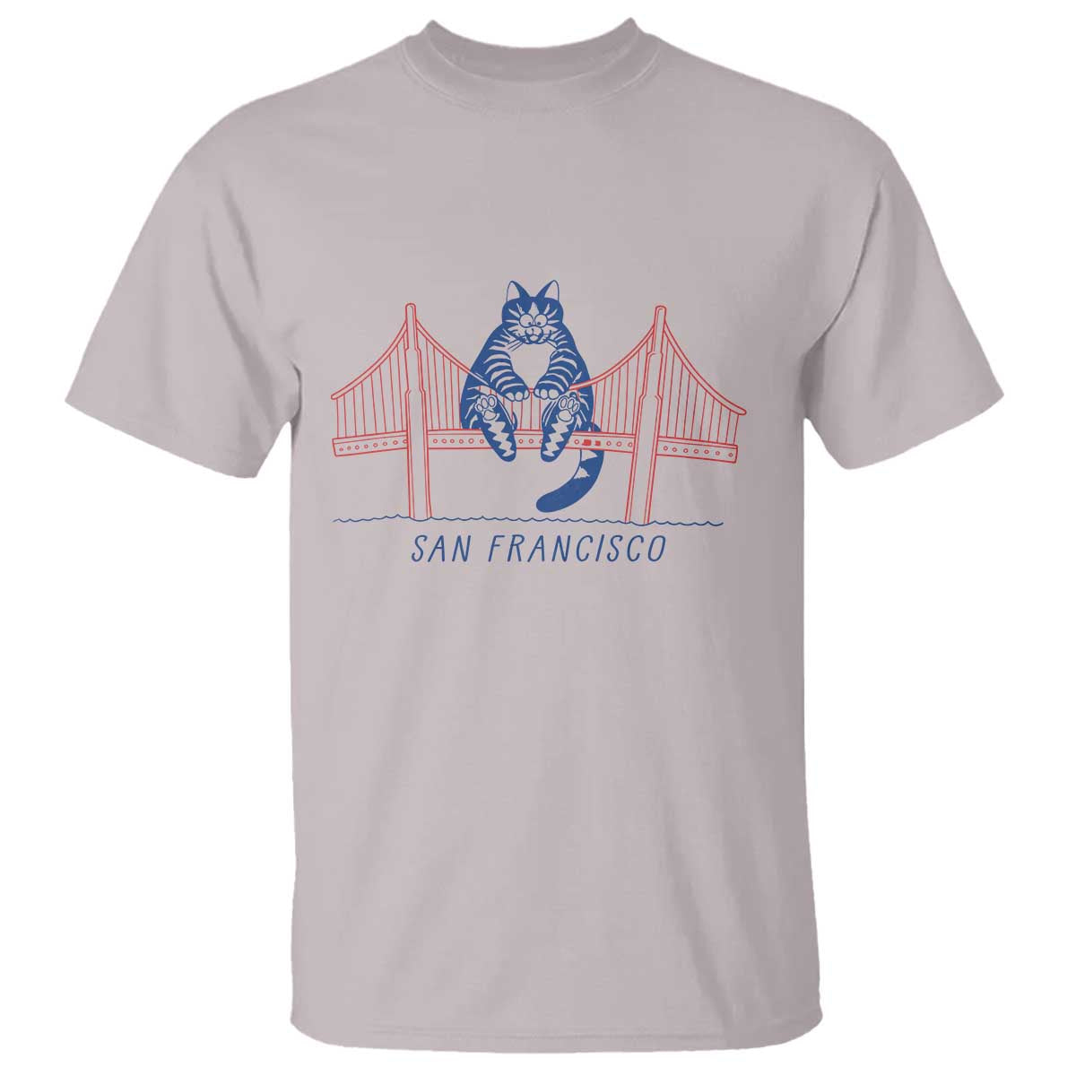 Funny Cat San Francisco Golden Gate T Shirt TS14 Ice Gray Print Your Wear