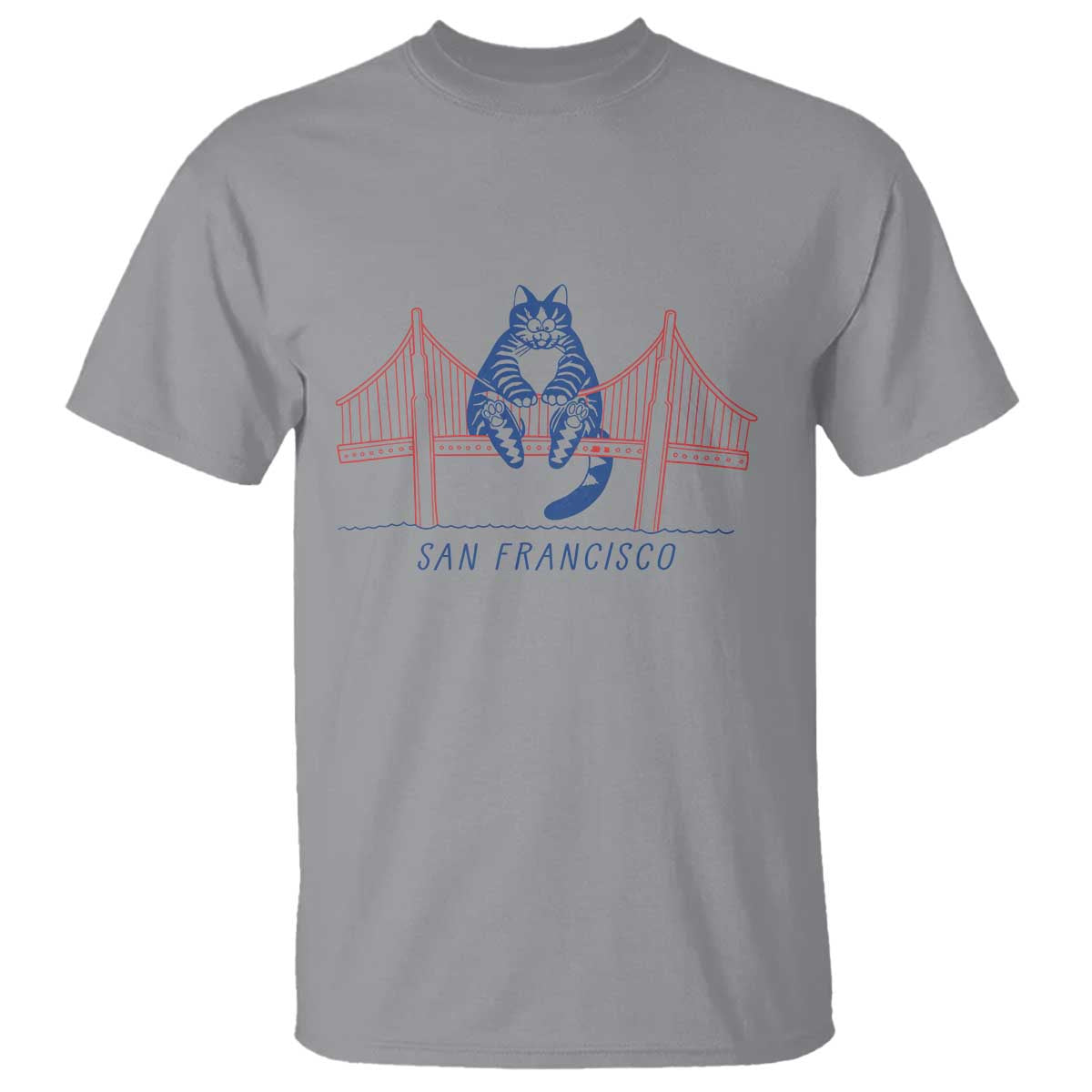 Funny Cat San Francisco Golden Gate T Shirt TS14 Sport Gray Print Your Wear