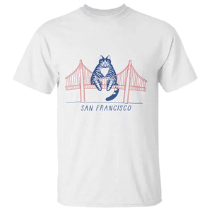 Funny Cat San Francisco Golden Gate T Shirt TS14 White Print Your Wear