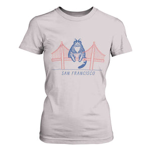 Funny Cat San Francisco Golden Gate T Shirt For Women TS14 Ice Gray Print Your Wear