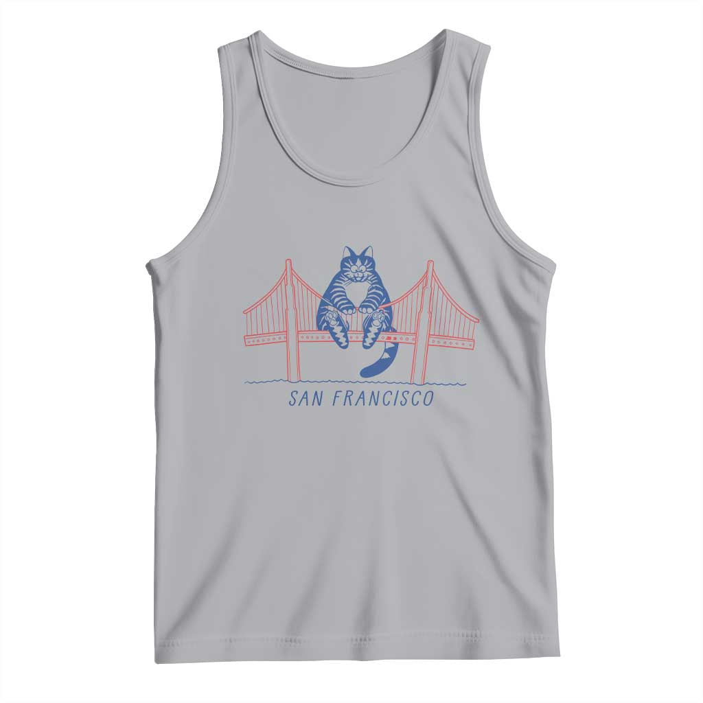 Funny Cat San Francisco Golden Gate Tank Top TS14 Athletic Heather Print Your Wear