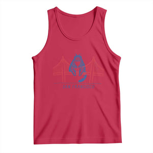 Funny Cat San Francisco Golden Gate Tank Top TS14 Red Print Your Wear
