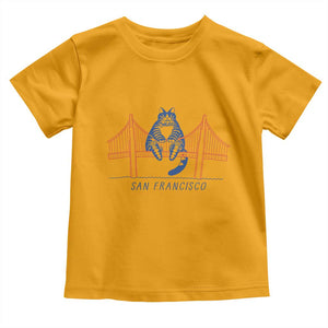 Funny Cat San Francisco Golden Gate Toddler T Shirt TS14 Gold Print Your Wear