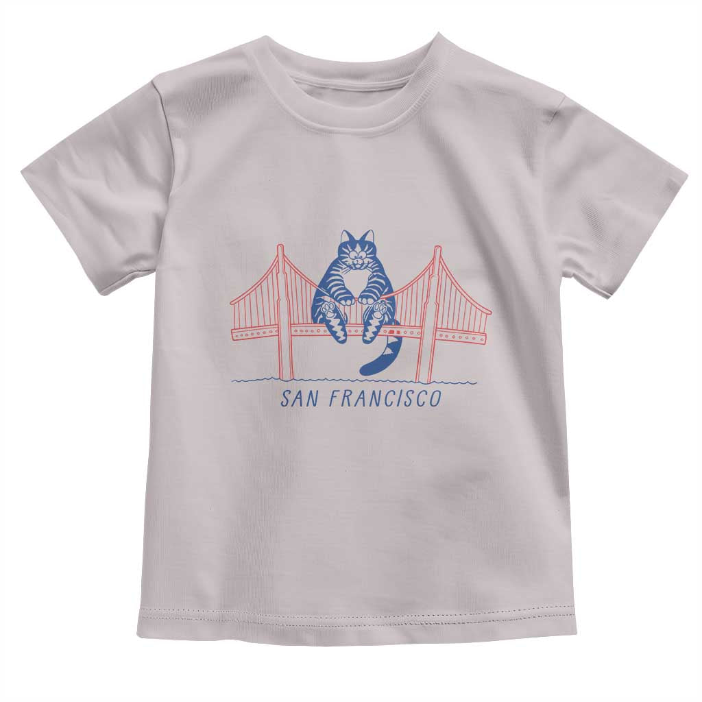 Funny Cat San Francisco Golden Gate Toddler T Shirt TS14 Ice Gray Print Your Wear