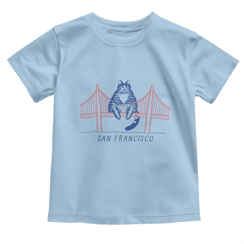 Funny Cat San Francisco Golden Gate Toddler T Shirt TS14 Light Blue Print Your Wear