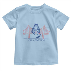 Funny Cat San Francisco Golden Gate Toddler T Shirt TS14 Light Blue Print Your Wear
