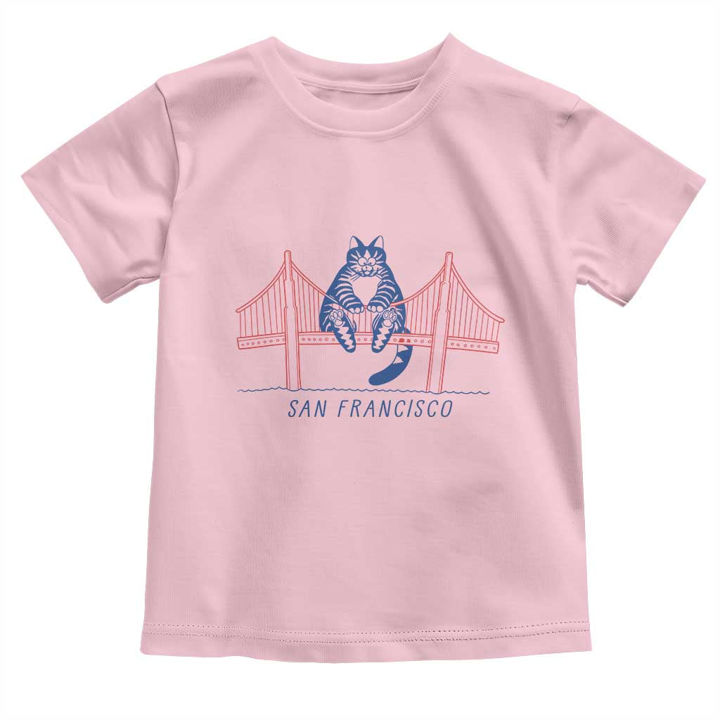Funny Cat San Francisco Golden Gate Toddler T Shirt TS14 Light Pink Print Your Wear