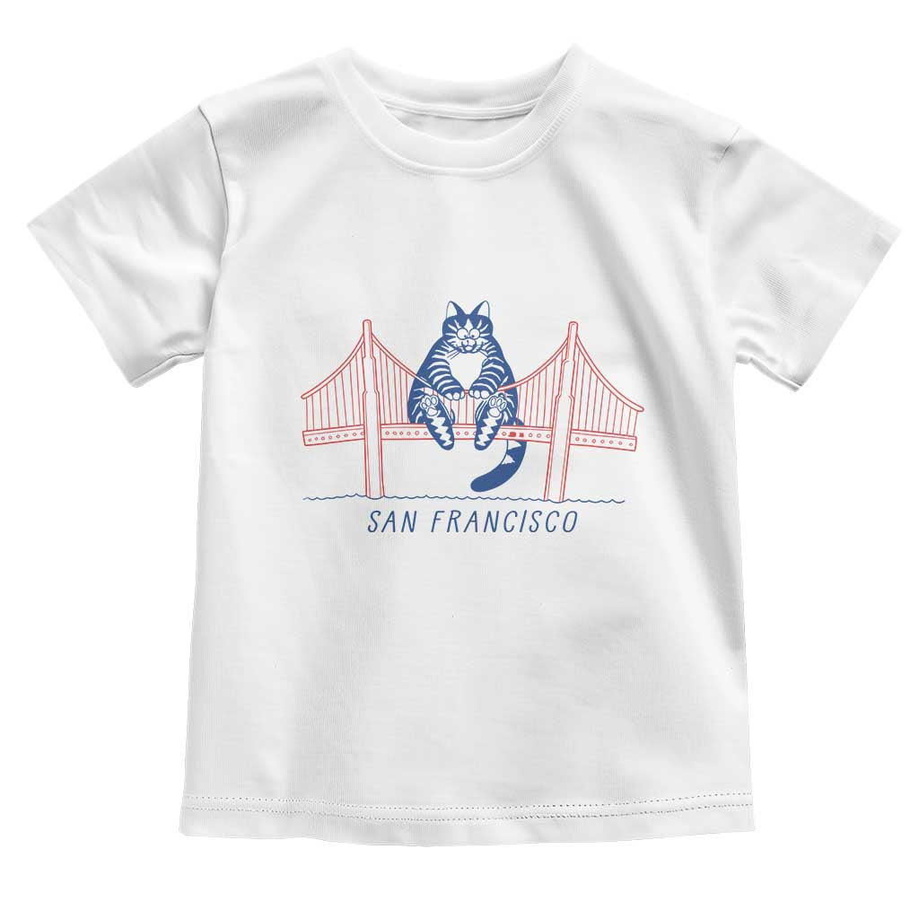 Funny Cat San Francisco Golden Gate Toddler T Shirt TS14 White Print Your Wear