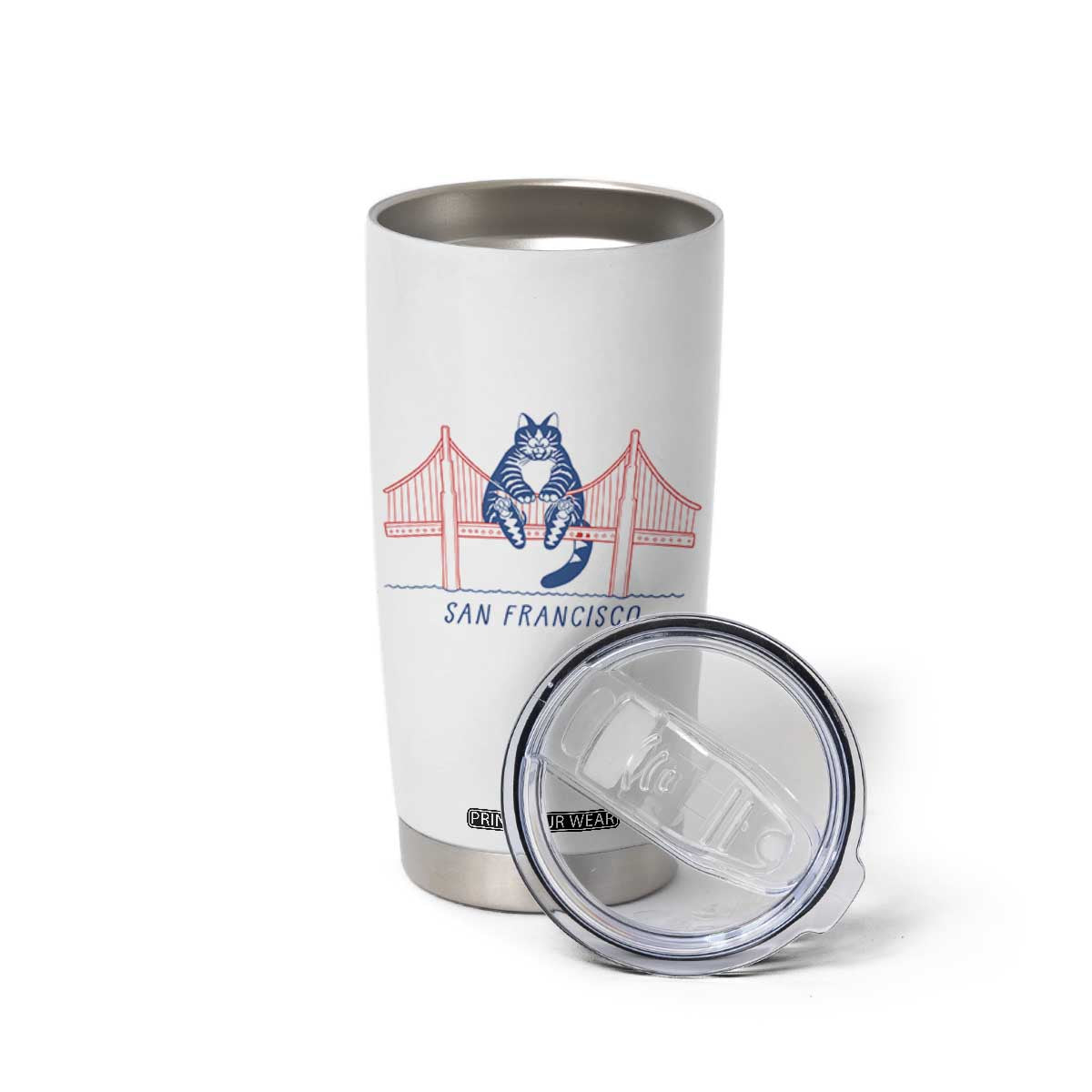 Funny Cat San Francisco Golden Gate Tumbler Cup TS14 Print Your Wear