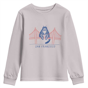 Funny Cat San Francisco Golden Gate Youth Sweatshirt TS14 Ice Gray Print Your Wear
