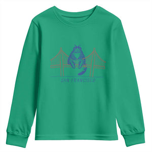 Funny Cat San Francisco Golden Gate Youth Sweatshirt TS14 Irish Green Print Your Wear