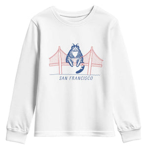 Funny Cat San Francisco Golden Gate Youth Sweatshirt TS14 White Print Your Wear
