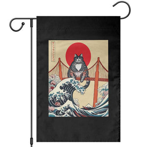 San Francisco Cat Garden Flag Vintage Japanese Anime Kawaii Cat Sunset TS14 Black Print Your Wear